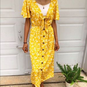 LONG YELLOW FLORAL DRESS